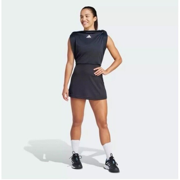 SZ M- Adidas Women's Aero Ready Transformative Tennis Dress, Flash Aqua /Black. - Picture 2 of 12